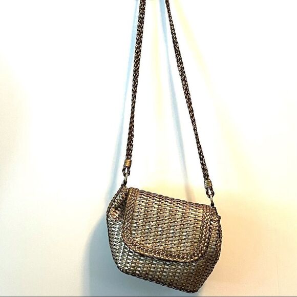 Handbags - Metallic woven cross body bag